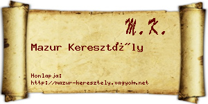 Mazur Keresztély névjegykártya